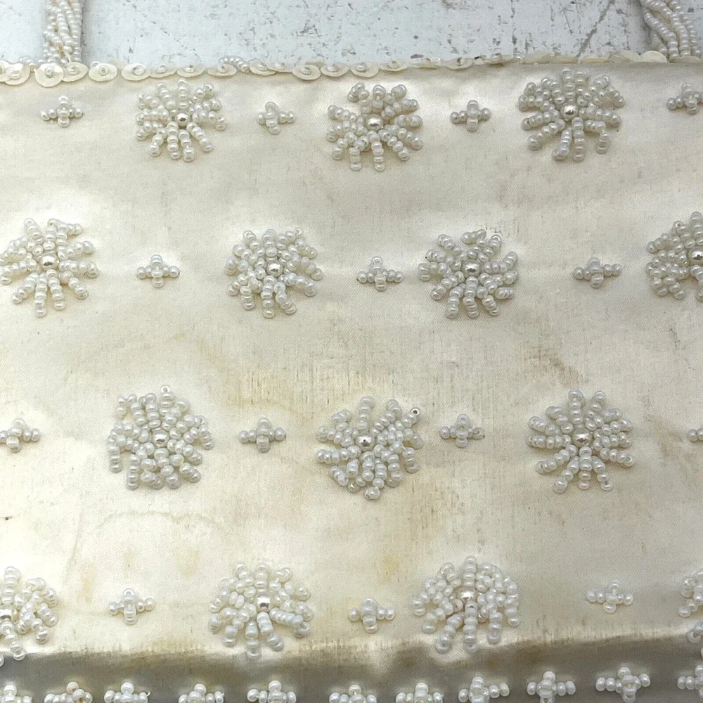 Bon Soir Hand-Made Beaded Sequin Purse Evening Hand Clutch Bag 50s 60s